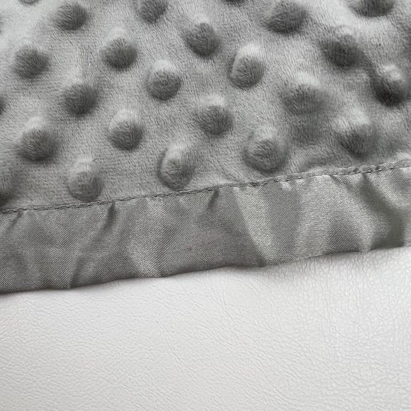 Elephant Lovey Gray Minky Dot Unisex Crinkle Ears Satin Edge Back 16" PRO GOLEEM - Picture 3 of 6